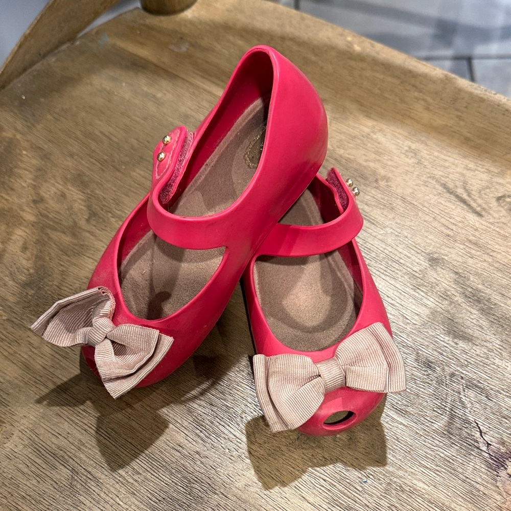 Kids Mini Melissa Bow Flats in Pink
